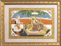 Indian Miniature Painting Depicting Vishnu