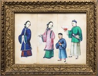 Chinese Export Ink & Colors on Pith Paper, 19th C.