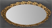 Gilded Floral Mirror Tray
