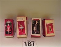4 Hallmark Keepsake Barbie Ornaments