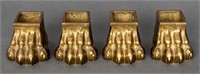 Gilt Metal Paw Feet Furniture Sabots, 4