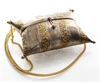 Indian Metal Pillow Clutch by Vanglo Vintage