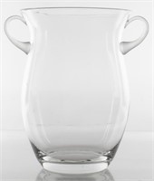 Clear and Frosted Glass Handled Vase