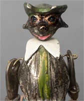 Polychrome Metal Articulated Doll of Mask Figure