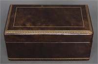 Gilt-Tooled Leather Humidor / Box