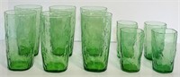 Vintage Emerald Green Crinkle Glass