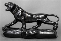 Glazed Ceramic Model of a Prowling Jungle Cat