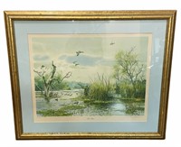 John P. Cowan Texas Artist Signed Teal Hunt