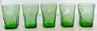 Vintage Emerald Green Crinkle Glass