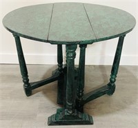 Unique Jade Green Wood Side Table