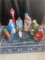 Lighted nativity scene 9pc