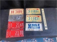 license plates 7 pc misc state 70s & 80s
