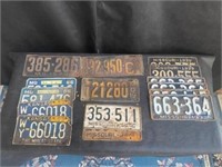 license plates 17pc 20s - 50s, 1 pc 1919