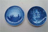2pc Decorative Plates - Blue - 7" Diameter
