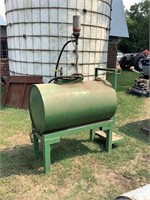 FUEL OIL BARREL ON STAND W/ MICO 4110 SERIES 110