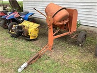 PULL BEHIND CEMENT MIXER W/ELECTRIC MOTOR