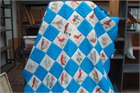 State Birds Twin-Size Quilt w/ Scalloped Edging