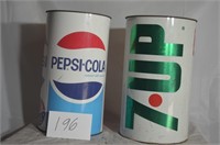 PEPSI COLA, 7UP, TRASH CANS, 9X14.5