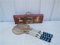 CROQUET SET & BADMINTON RACKETS