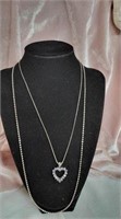 2 silver necklaces