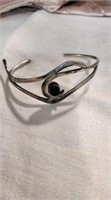 Sterling bangle with black annox stone