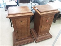 Pair of vintage oak stands