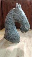 Jade horse head sculpture