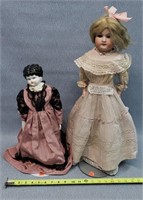 2- Antique Dolls 25" & 18"