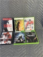 Four Xbox 360 games & 2 PlayStation2 games......