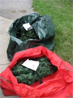 2 Artificial X-mas Trees with Bags & Instructions