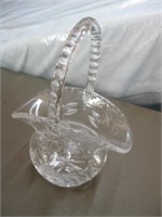 Crystal 12" Cut Glass Handled Basket