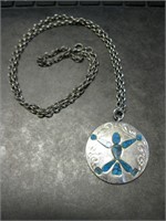 Roma Genuine Silver Plate / Turquoise Necklace