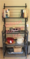 Metal Bakers Rack, Folds Up for Storage
