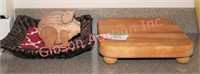 Handmade Napkin Holder, Cutting Board, Rattan Bask