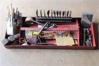 Red Metal Toolbox Top W/ Contents