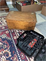 Nice wooden box and black and decker drill in