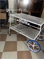 Beautiful wrought iron serving cart. Matching