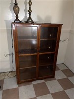 Beautiful wooden bookcase with glass. Approx