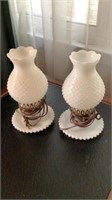 Milk Glass Night Stand Lamps