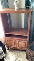 Oak Entertainment Center 31 1/2” W x 16 1/2” D x