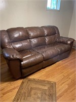 Brown leather couch.