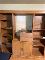 Oak color entertainment center. Approx 6’h and