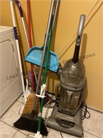 Wind tunnel vacuum and mop and broom lot. All