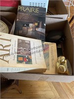Lot of books- GPS system and clock. Misc.