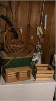 Basket, Wood Decor Oil Lamp