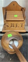 Salt Box And Salt Bowl With Spoon