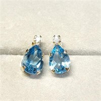 10K YELLOW GOLD BLUE TOPAZ(1.5CT)