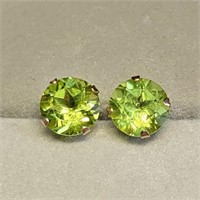 10K YELLOW GOLD PERIDOT(1.7CT)  EARRINGS (~SIZE