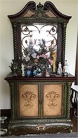 94x50x26 French Style Painted Decorative Cabinet