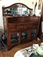 Sideboard With Mirror Back29x57x 66  No Contents